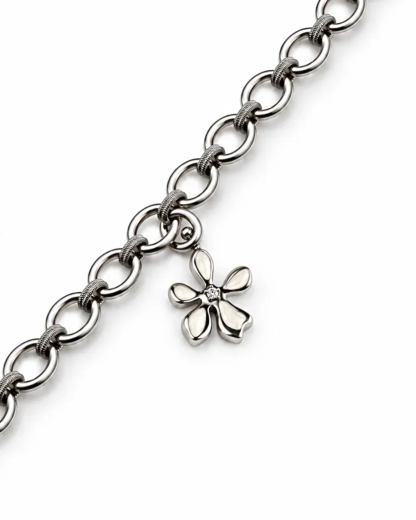 Bloom Charm Bracelet — Rhodium Finish