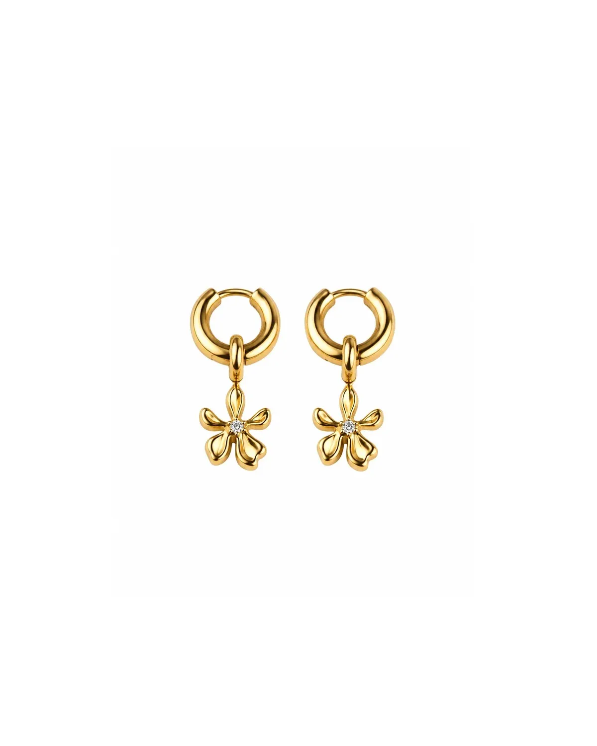 Bloom Charm Hoop Earrings
