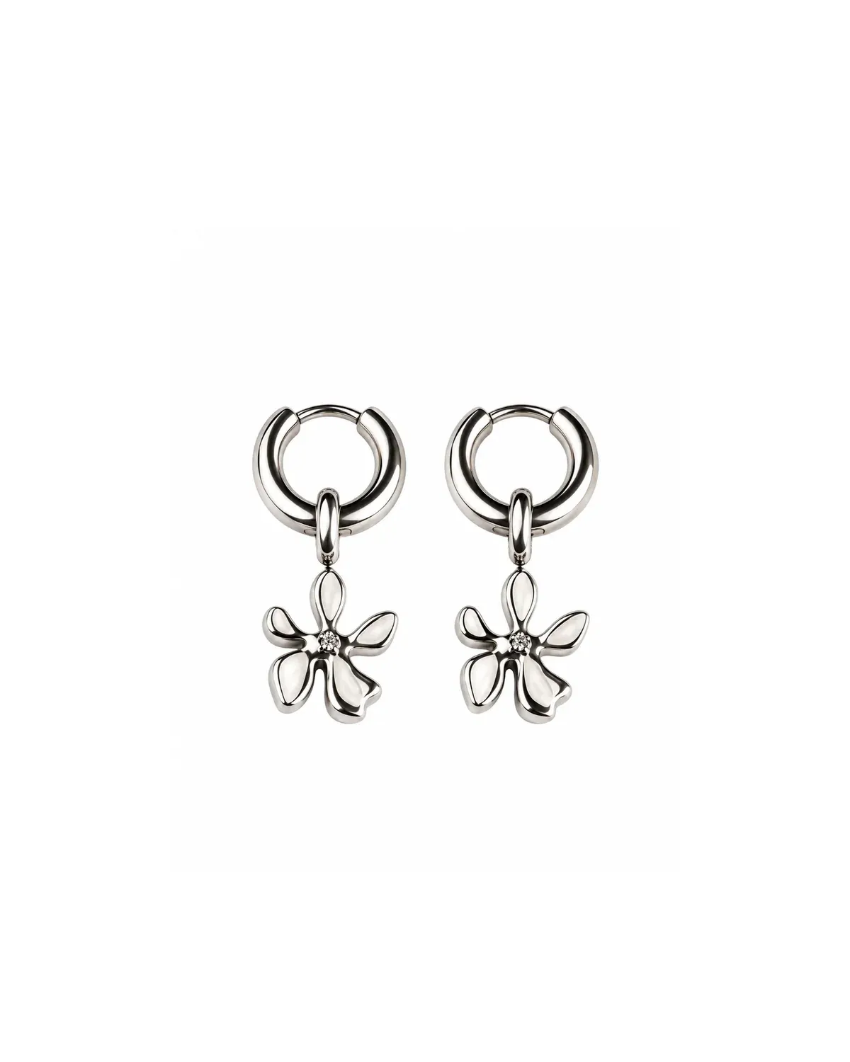 Bloom Charm Hoop Earrings