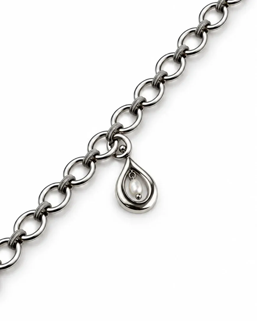 Dew Charm Bracelet — Rhodium Finish