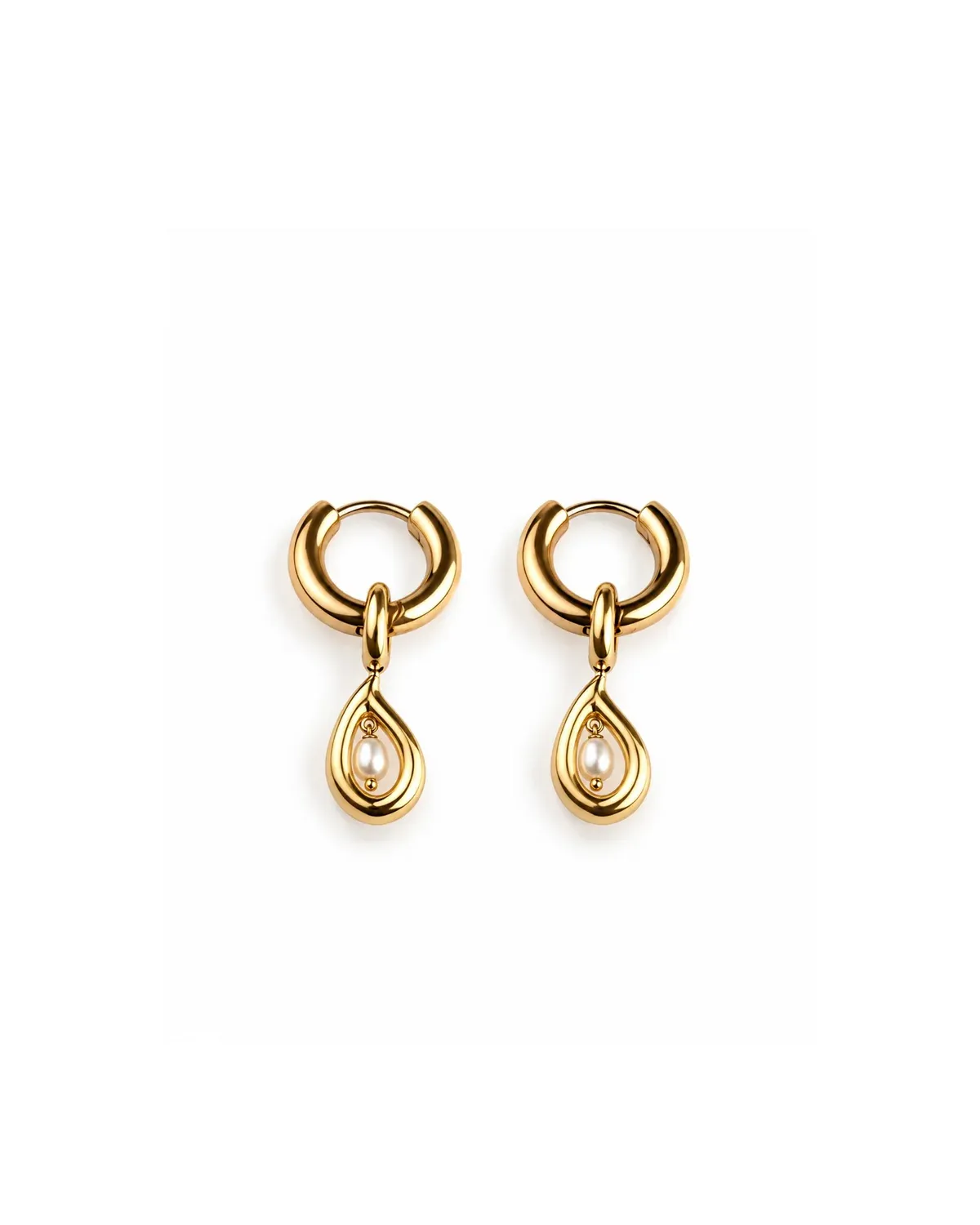 Dew Charm Hoop Earrings