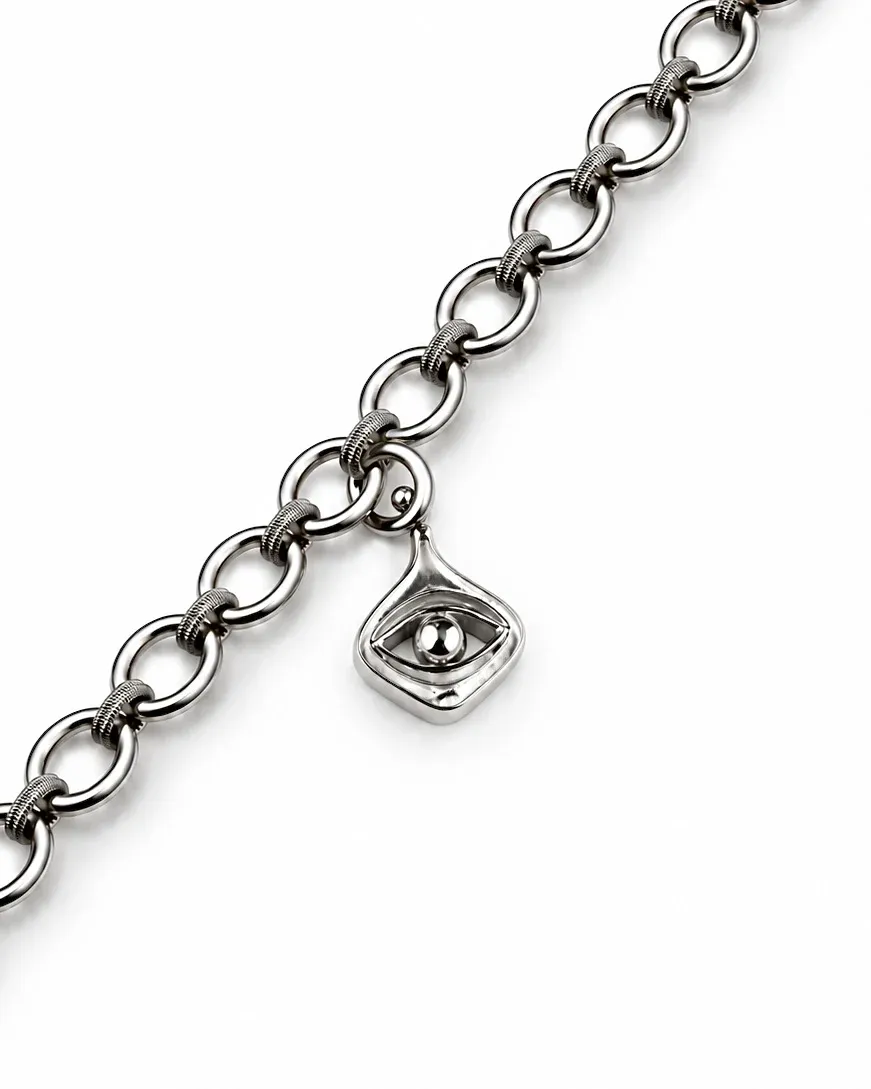 Gaze Charm Bracelet — Rhodium Finish