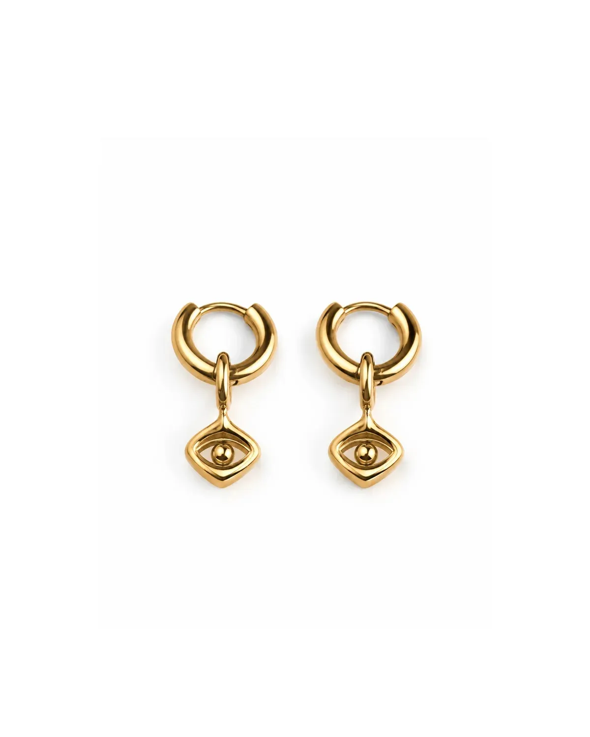 Gaze Charm Hoop Earrings
