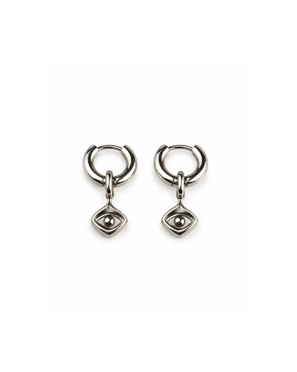 Gaze Charm Hoop Earrings