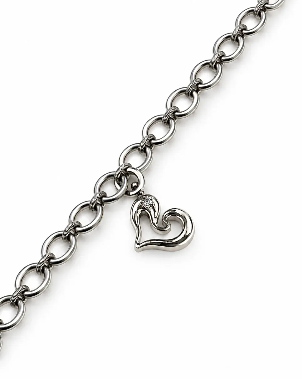 Sway Charm Bracelet — Rhodium Finish